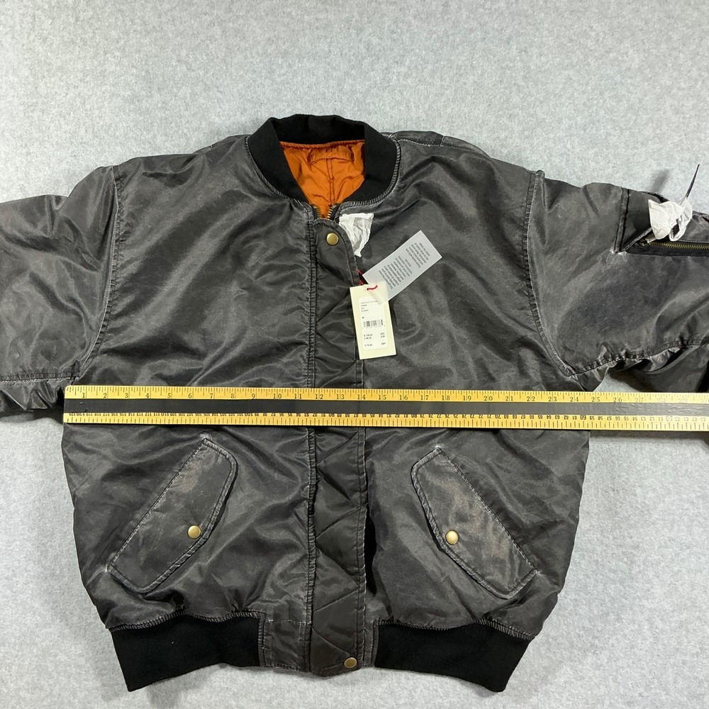 Urban Outfitters BDG Reversible Bomber Jacket Faded Black Orange Men M - Picture 3 of 5